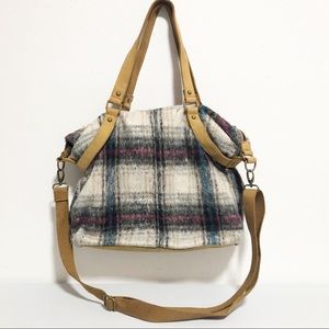 Anthropologie Schuler & Sons Wool Iveta Plaid Shoulder Bag
